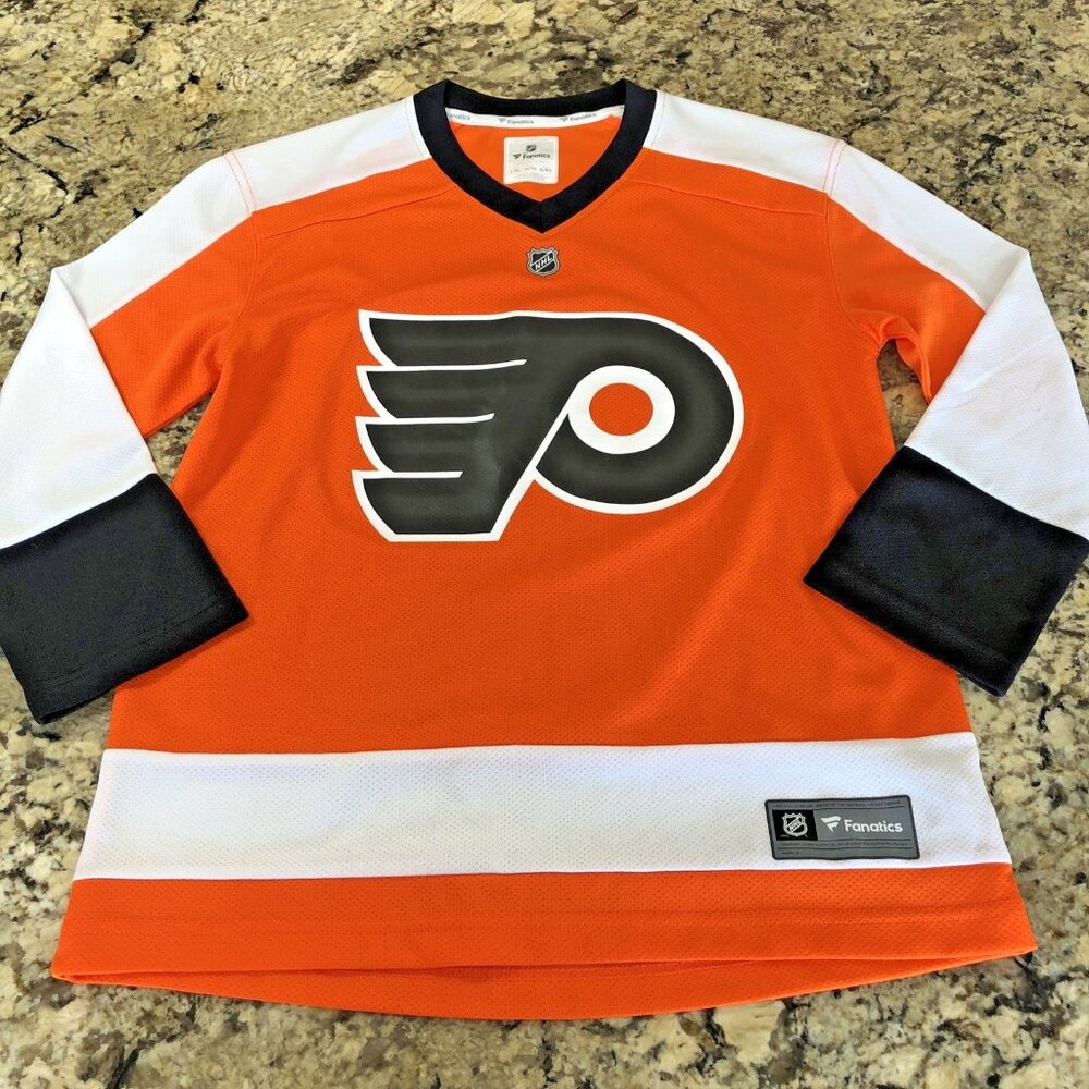 Size Youth L / XL Fanatics Philadelphia Flyers Jersey NHL Official Hockey ID